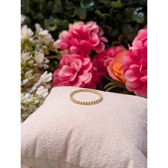 Stackable 14k Gold Rope Ring - Picture 1 of 5